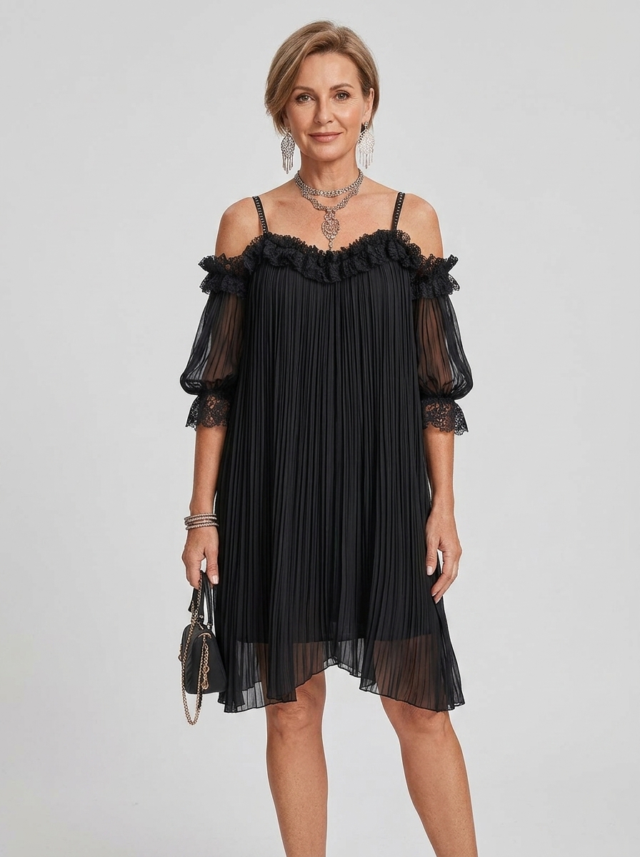 Charlotte | Pleated Chiffon Dress