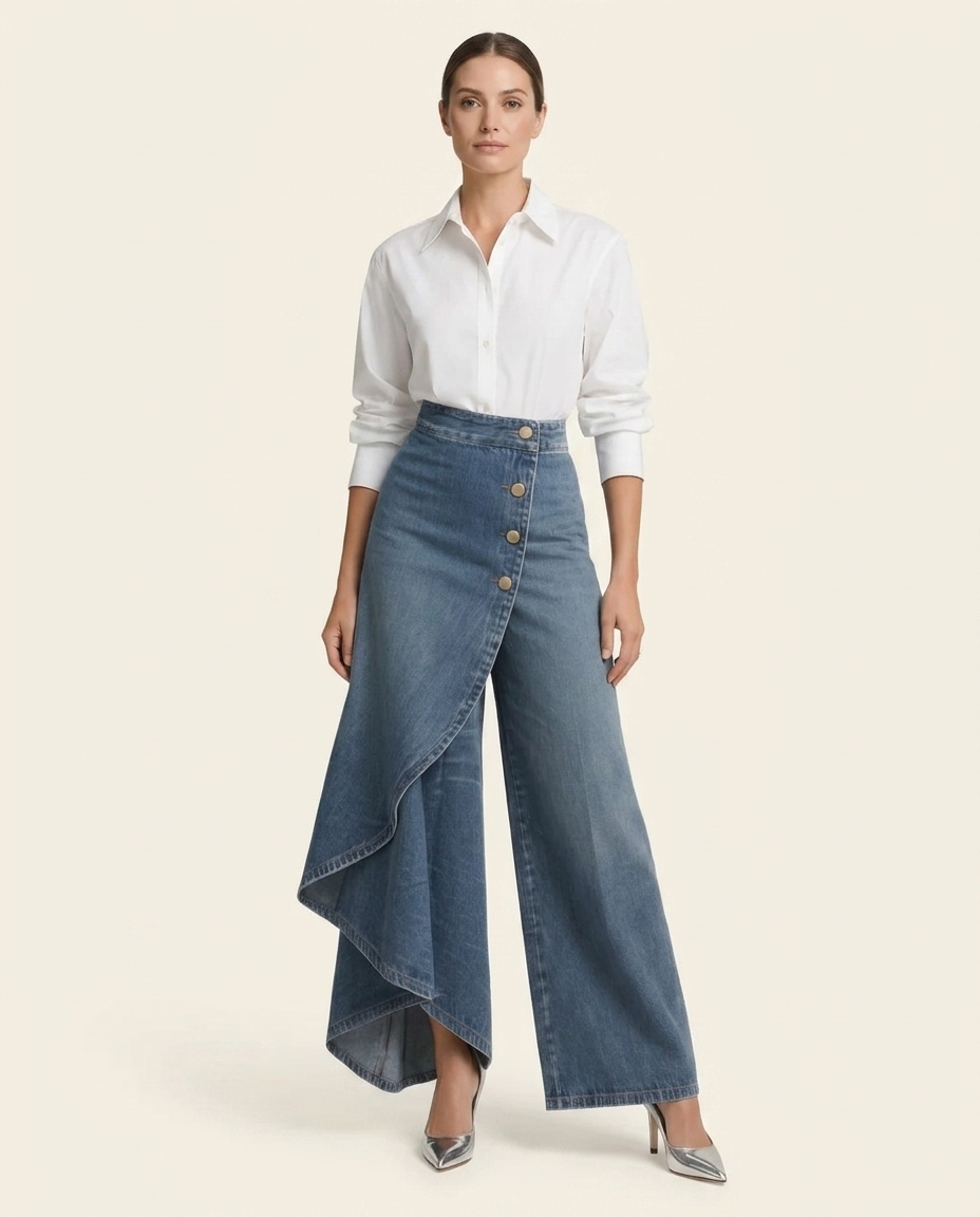 Celeste | Women's High Waisted Wide Leg Wrap Pants | Wide Leg Pants