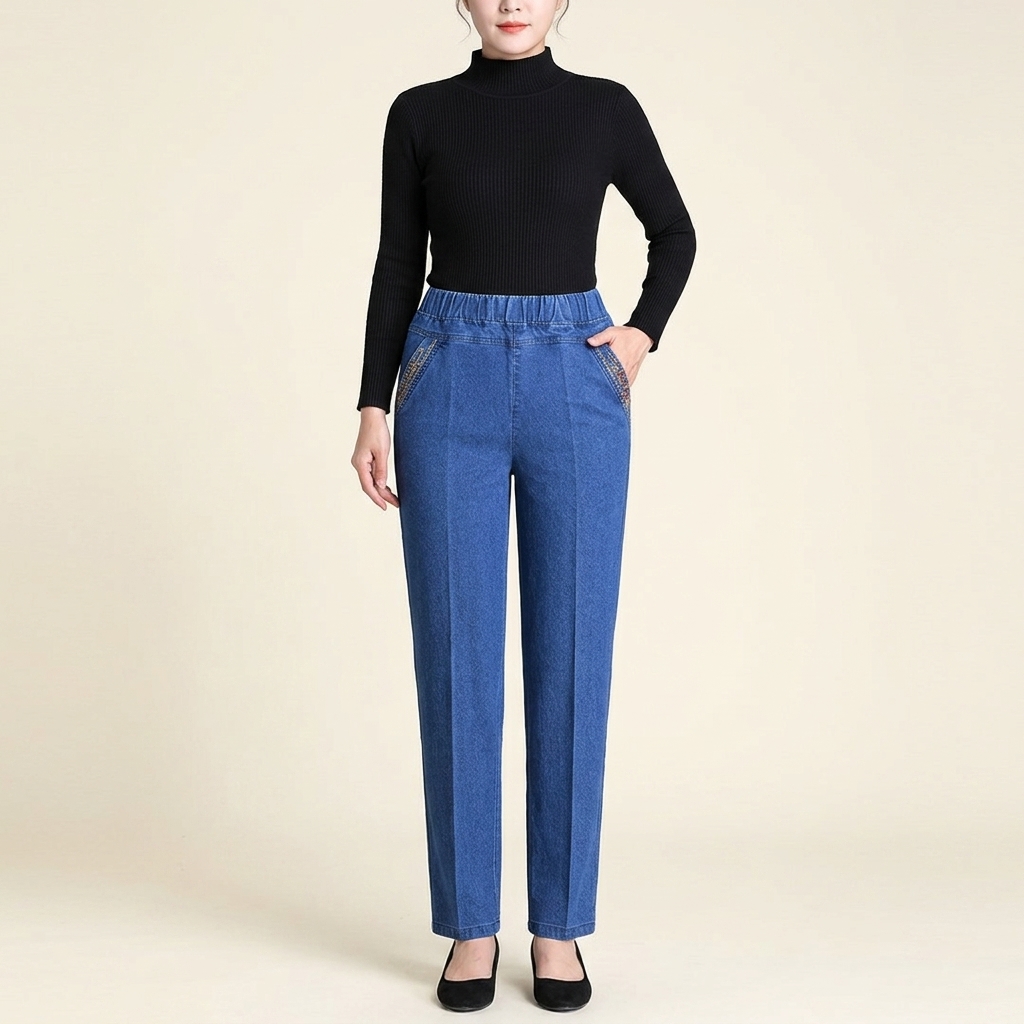 Marian | Women's Stretch Jeans with Side Pockets and Elastic Waist | Stretch Jeans