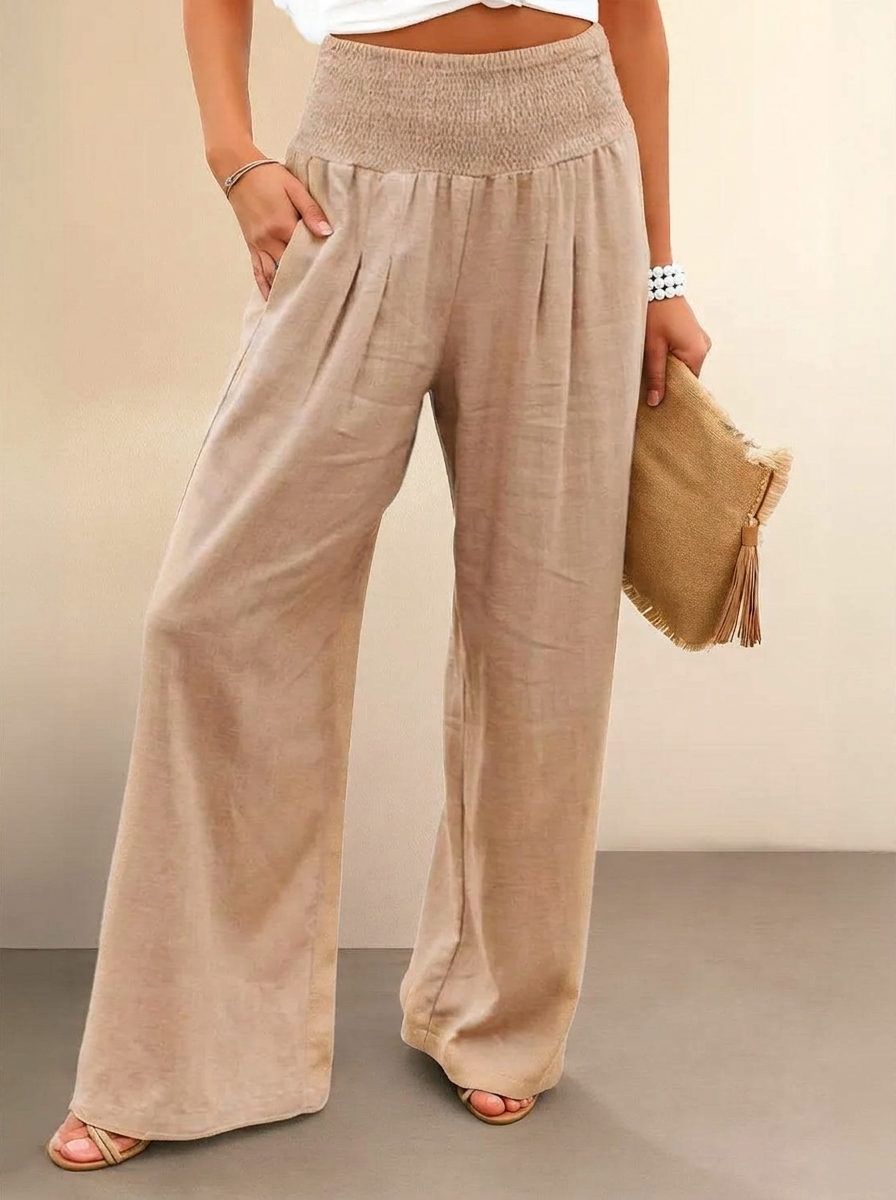 Dune | Women's High Waist Wide Leg Pants Smocked Waistband | Wide Leg Pants