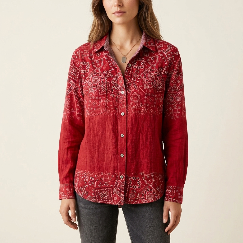 Rebecca | Bohemian Pattern Vintage Blouse | Vintage Blouse