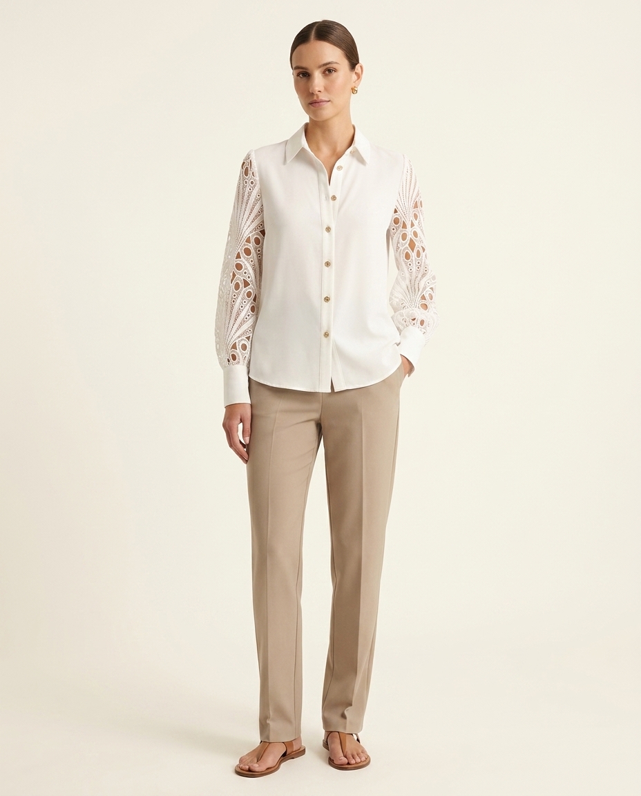 Lily | Sophisticated Blouse with Exquisite Sleeves | Lace Sleeve Blouse
