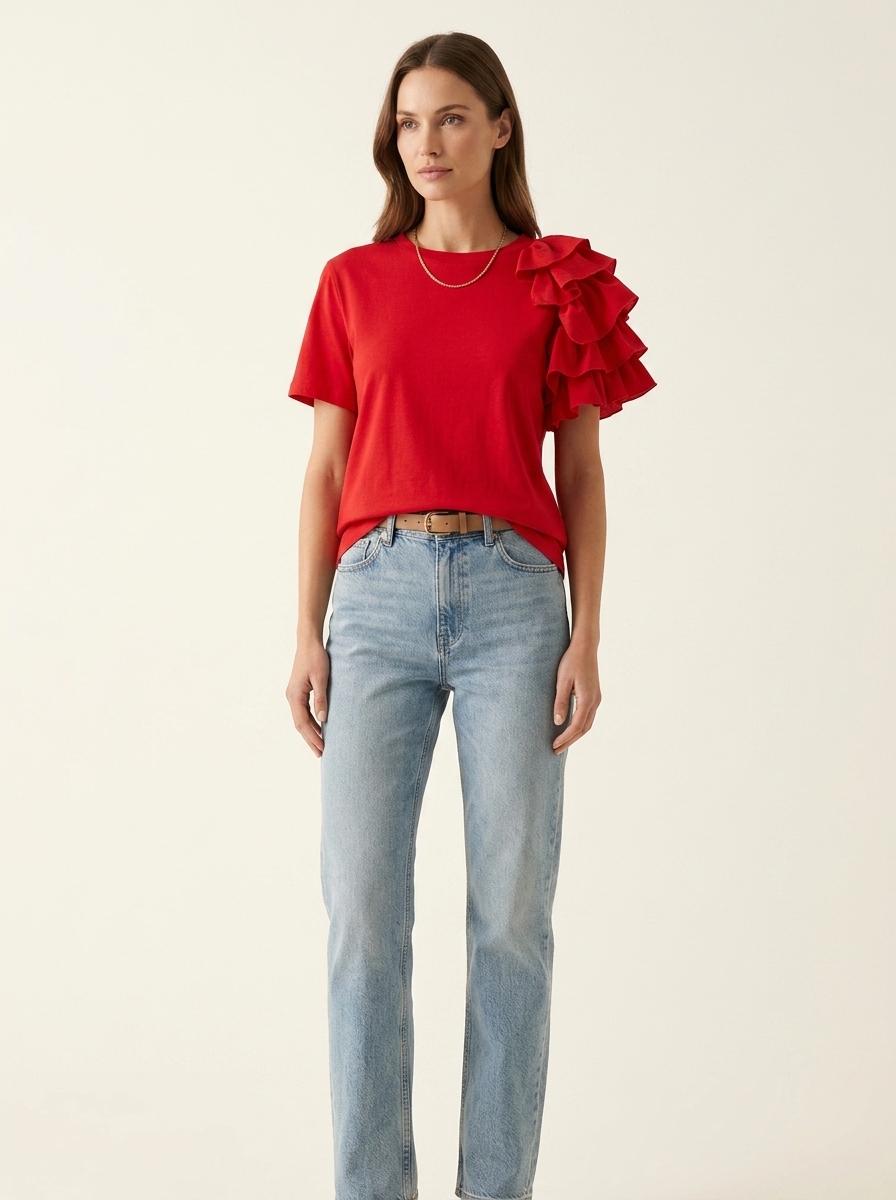 Anna | Chic Top with Bold Ruffle Sleeves | Ruffle Sleeve Top