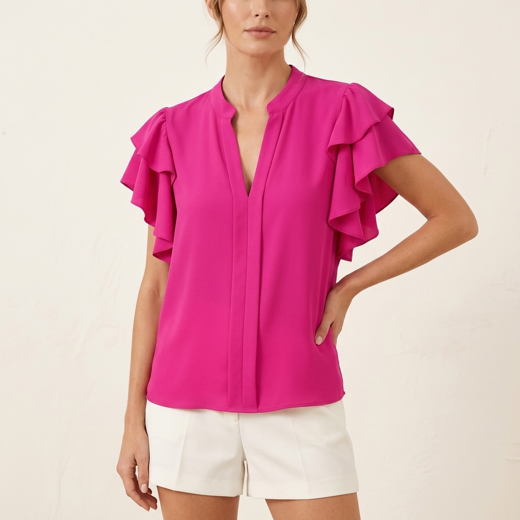 Amira | Chic Blouse with Elegant Ruffle Sleeves | Ruffle Sleeve Blouse