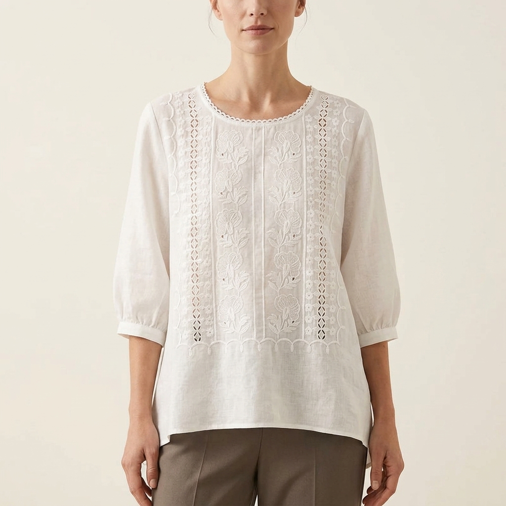 Sonia | Floral Relaxed Blouse | Embroidered Blouse