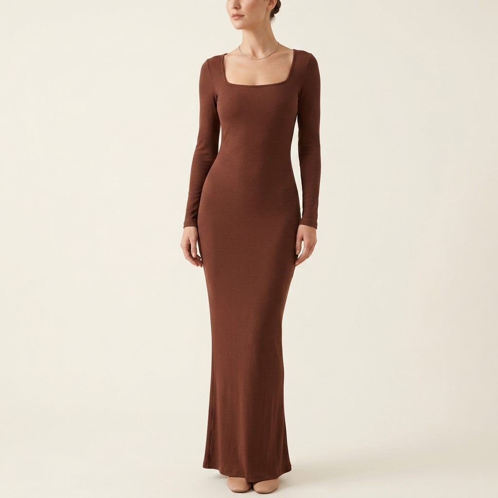 PITO™ - Casual Long Sleeve Built-In Shapewear Midi Dress | Midi Dress